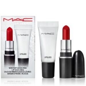 Mac Red Lip Dup Matte Lipstick 
Lip Gloss 2-Pc.Winter's Kiss Mini Lip Set